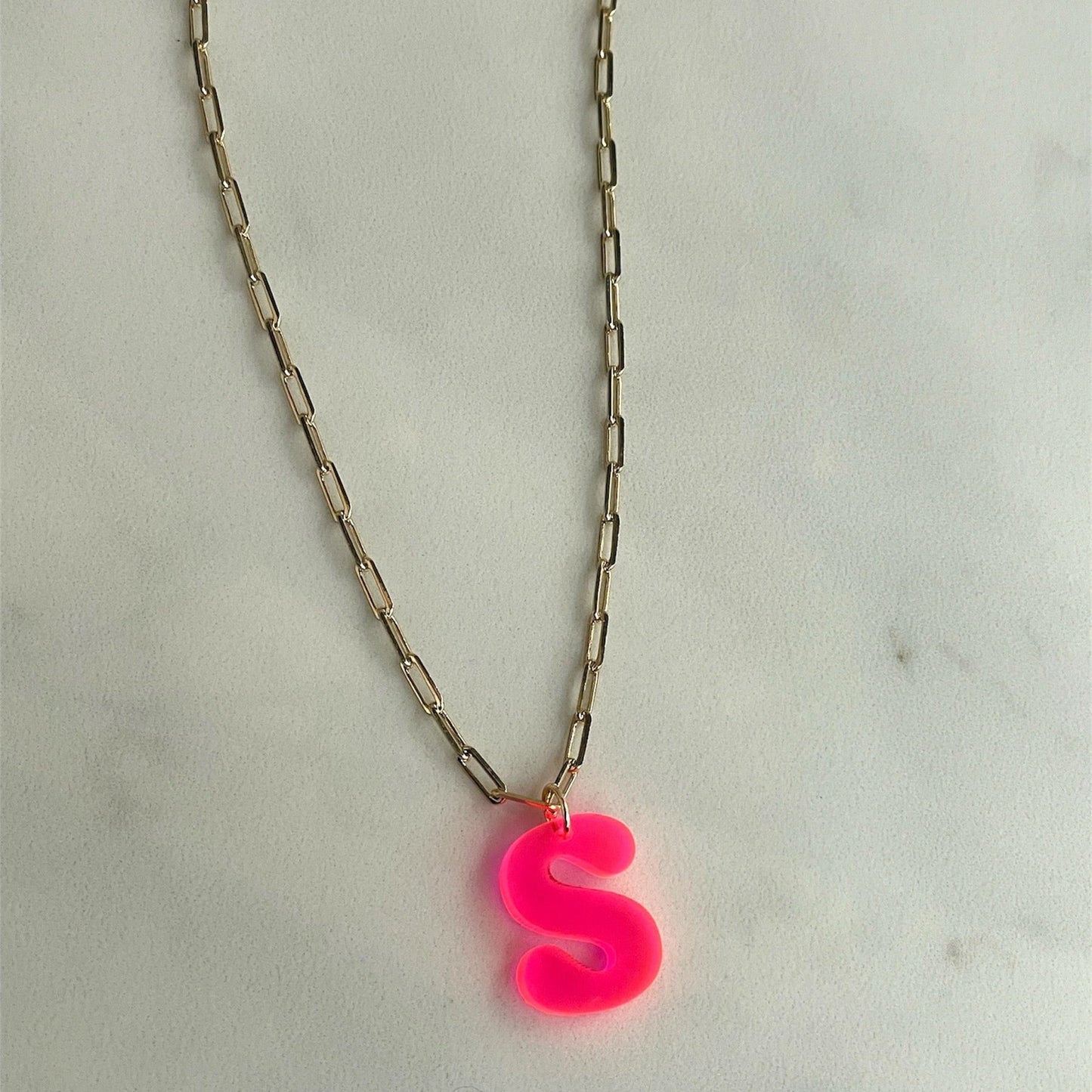 Acrylic Intial Monogram Necklace |